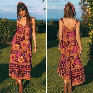 Nine Lives Bazaar Fleur Dress in Royale + Matching Scarf Scrunchie